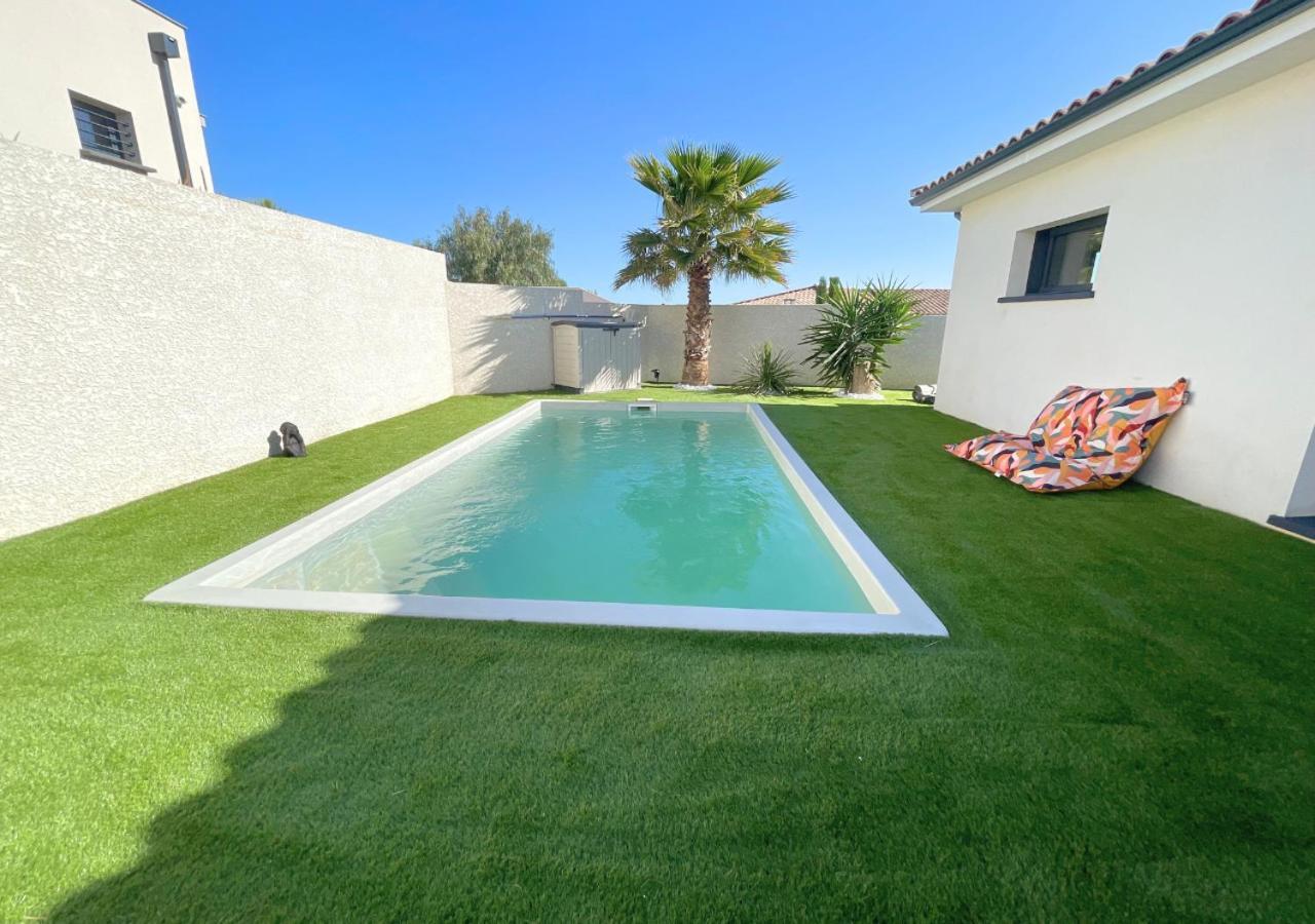 Villa Contemporaine Avec Piscine Chauffee Proche Des Plages Sauvian المظهر الخارجي الصورة