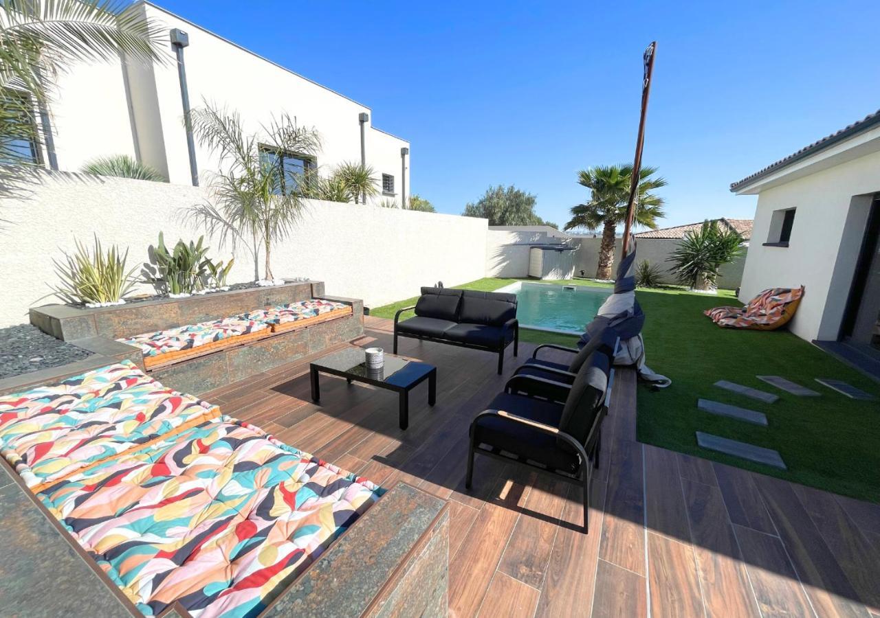 Villa Contemporaine Avec Piscine Chauffee Proche Des Plages Sauvian المظهر الخارجي الصورة