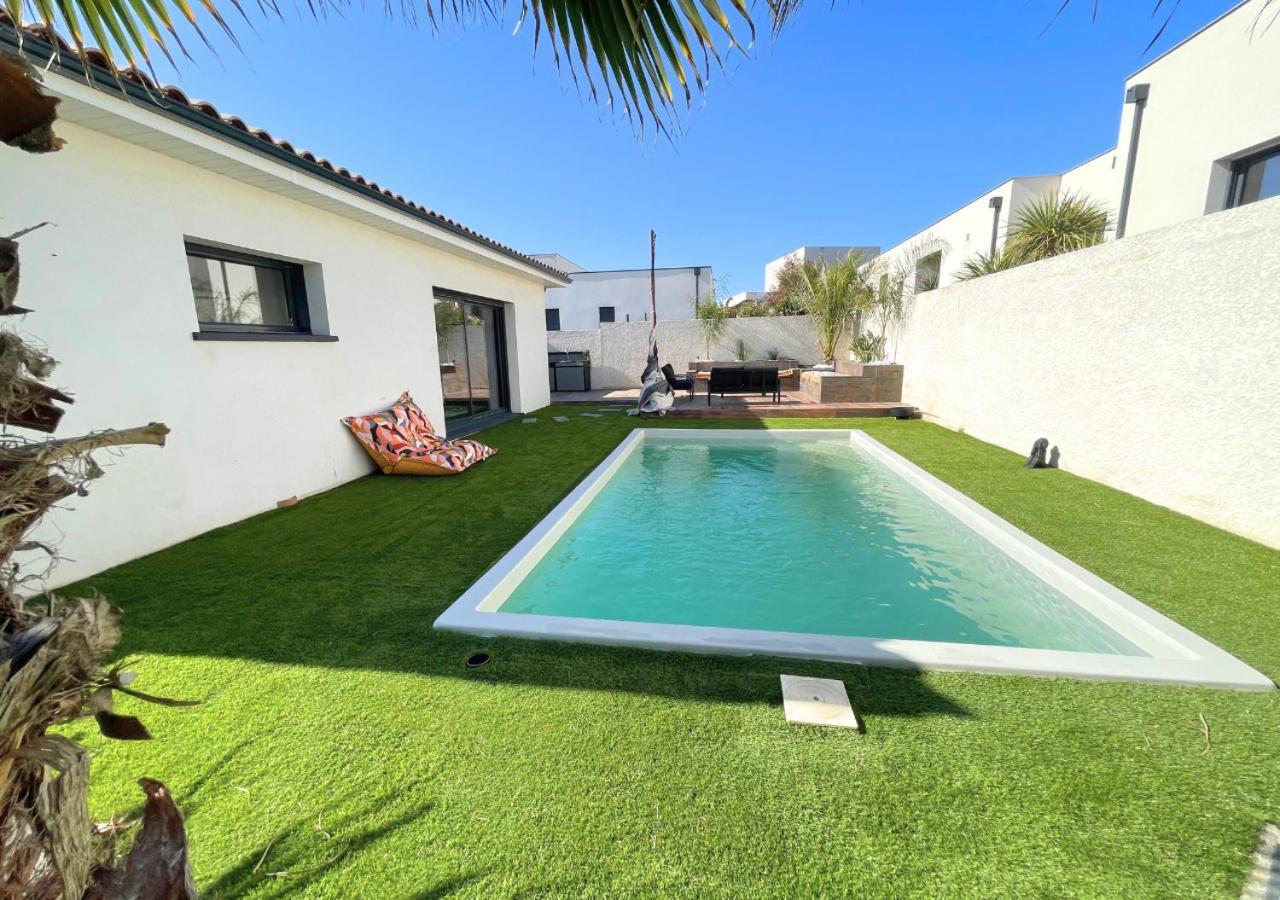 Villa Contemporaine Avec Piscine Chauffee Proche Des Plages Sauvian المظهر الخارجي الصورة