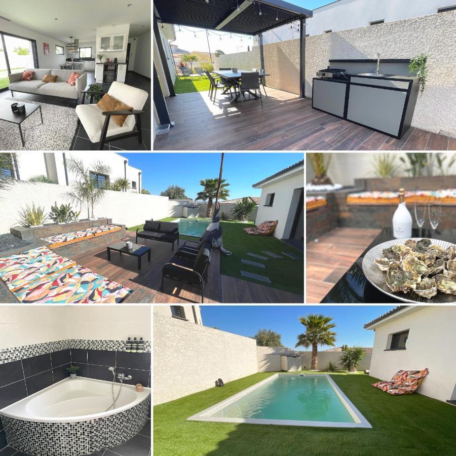 Villa Contemporaine Avec Piscine Chauffee Proche Des Plages Sauvian المظهر الخارجي الصورة